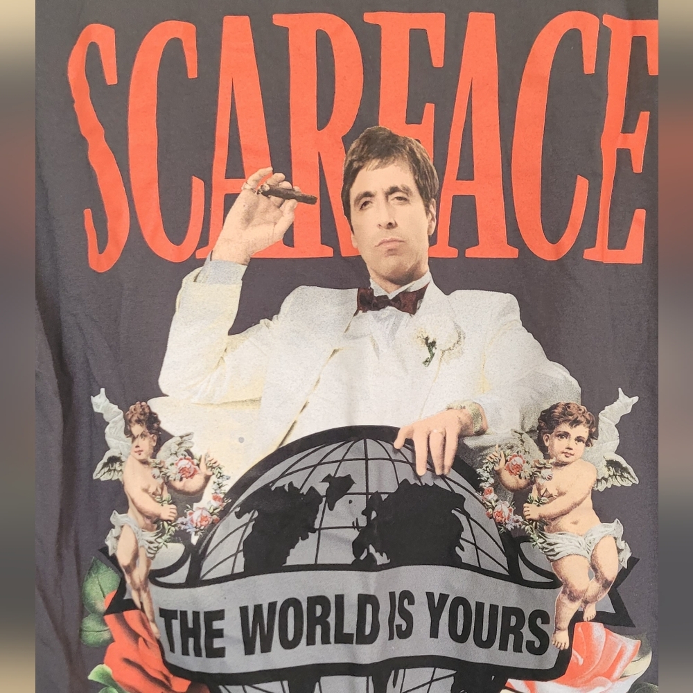 Reason x Scarface Tony Montana Money Power Respect Shirt Pacino X Large Black